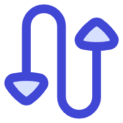 Triangle Arrow Curvy Up Down 3 Icon from Flex Duo Set