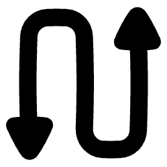 Triangle Arrow Curvy Up Down 3 Icon from Plump Solid Set