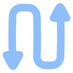 Triangle Arrow Curvy Up Down 3 Icon from Plump Flat Set