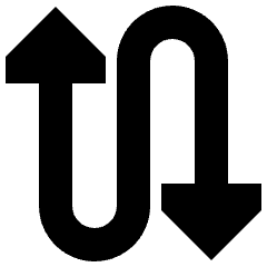 Triangle Arrow Curvy Up Down 4 Icon from Sharp Solid Set