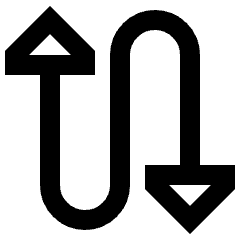 Triangle Arrow Curvy Up Down 4 Icon from Sharp Line Set