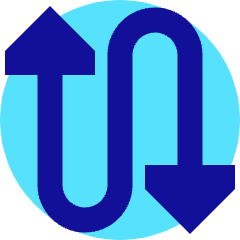 Triangle Arrow Curvy Up Down 4 Icon from Sharp Pop Set