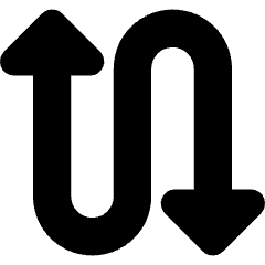Triangle Arrow Curvy Up Down 4 Icon from Core Solid Set