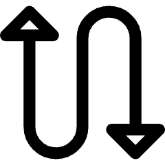 Triangle Arrow Curvy Up Down 4 Icon from Core Line Set