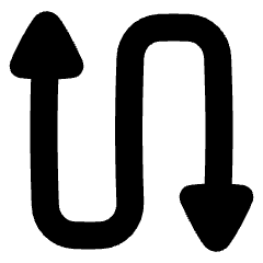 Triangle Arrow Curvy Up Down 4 Icon from Plump Solid Set