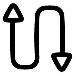 Triangle Arrow Curvy Up Down 4 Icon from Plump Line Set