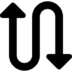 Triangle Arrow Curvy Up Down 4 Icon from Core Remix Set