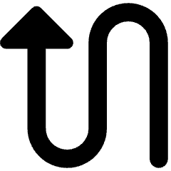 Triangle Arrow Curvy Up Left Icon from Core Remix Set