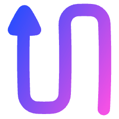 Triangle Arrow Curvy Up Left Icon from Plump Gradient Set