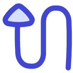 Triangle Arrow Curvy Up Left Icon from Flex Duo Set
