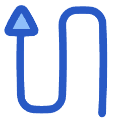 Triangle Arrow Curvy Up Left Icon from Plump Duo Set