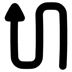 Triangle Arrow Curvy Up Left Icon from Plump Solid Set