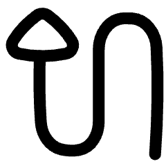 Triangle Arrow Curvy Up Left Icon from Flex Line Set