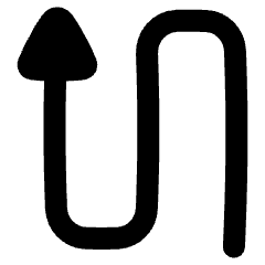 Triangle Arrow Curvy Up Left Icon from Plump Remix Set