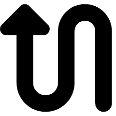 Triangle Arrow Curvy Up Left Icon from Core Solid Set