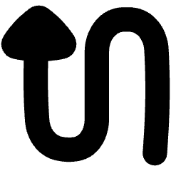 Triangle Arrow Curvy Up Left Icon from Flex Solid Set