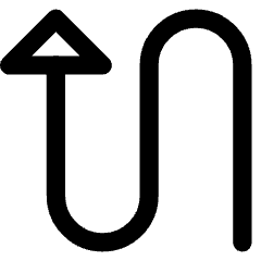 Triangle Arrow Curvy Up Left Icon from Core Line Set