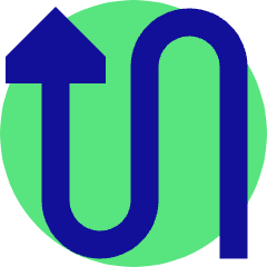Triangle Arrow Curvy Up Left Icon from Sharp Pop Set