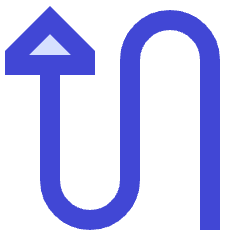 Triangle Arrow Curvy Up Left Icon from Sharp Duo Set