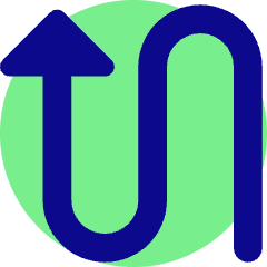 Triangle Arrow Curvy Up Left Icon from Core Pop Set