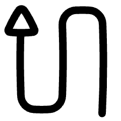 Triangle Arrow Curvy Up Left Icon from Plump Line Set