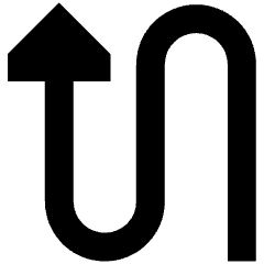 Triangle Arrow Curvy Up Left Icon from Sharp Remix Set