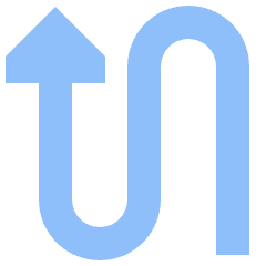 Triangle Arrow Curvy Up Left Icon from Sharp Flat Set