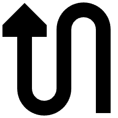 Triangle Arrow Curvy Up Left Icon from Sharp Solid Set