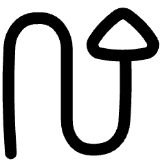 Triangle Arrow Curvy Up Right Icon from Flex Line Set