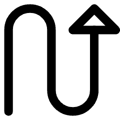 Triangle Arrow Curvy Up Right Icon from Core Line Set
