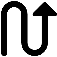 Triangle Arrow Curvy Up Right Icon from Core Remix Set