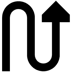 Triangle Arrow Curvy Up Right Icon from Sharp Remix Set