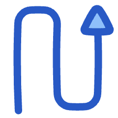 Triangle Arrow Curvy Up Right Icon from Plump Duo Set