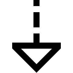 Triangle Arrow Dashed Cool Down Icon from Sharp Line Set