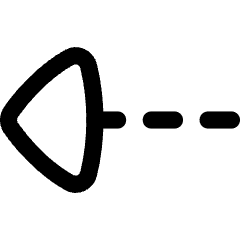 Triangle Arrow Dashed Left Icon from Flex Line Set
