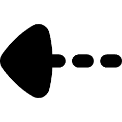 Triangle Arrow Dashed Left Icon from Flex Solid Set