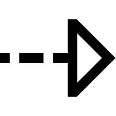 Triangle Arrow Dashed Right Icon from Sharp Line Set