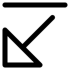 Triangle Arrow Diagonal Bottom Left Icon from Core Line Set
