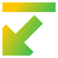 Triangle Arrow Diagonal Bottom Left Icon from Sharp Gradient Set