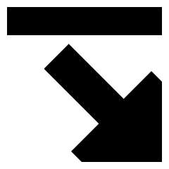 Triangle Arrow Diagonal Bottom Right Icon from Sharp Solid Set