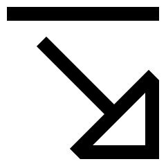 Triangle Arrow Diagonal Bottom Right Icon from Sharp Line Set