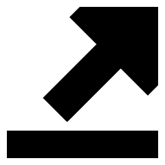 Triangle Arrow Diagonal Top Right Icon from Sharp Solid Set