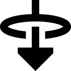 Triangle Arrow Elipse Down Icon from Sharp Remix Set
