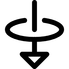 Triangle Arrow Elipse Down Icon from Core Line Set