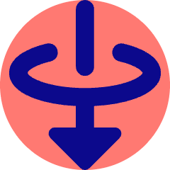 Triangle Arrow Elipse Down Icon from Core Pop Set