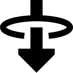 Triangle Arrow Elipse Down Icon from Sharp Solid Set