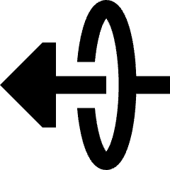 Triangle Arrow Elipse Left Icon from Sharp Remix Set