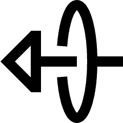 Triangle Arrow Elipse Left Icon from Sharp Line Set