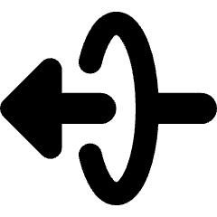 Triangle Arrow Elipse Left Icon from Core Solid Set