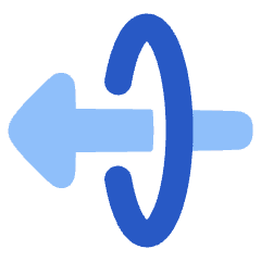 Triangle Arrow Elipse Left Icon from Plump Flat Set